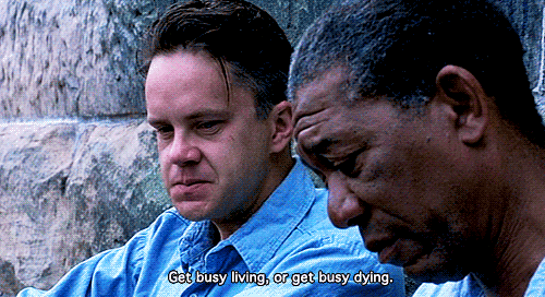 The Shawshank Redemption is a movie about two men serving life sentences in prison.