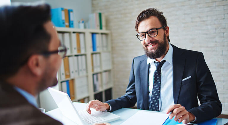 Man on job interview